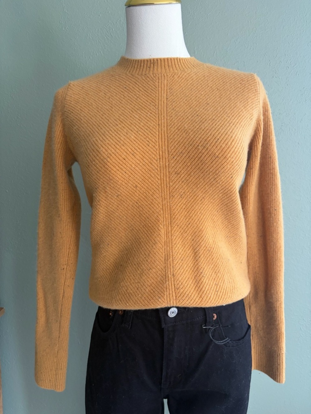 LL Bean Classic Women's Crewneck Sweater in Mustard size large (runs small)